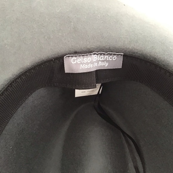 Gelso Bianco Safari/ Indiana Jones hat. Wool felt. Gray. OS NWT - Picture 4 of 6